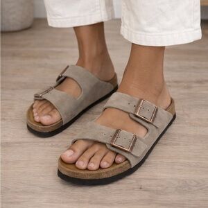 Birkenstock Arizona Soft Footbed Suede Sandals Taupe EU 37 / US 6 NWT